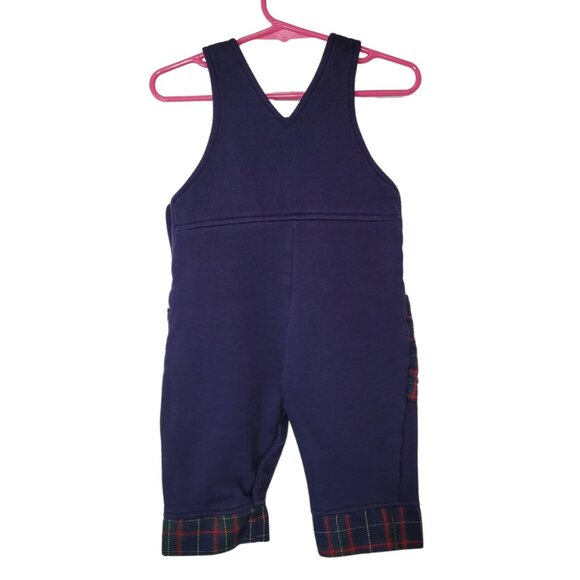 Vintage 12M Baby Embroidered Teddybear Cotton Blend Overalls - Picture 2 of 6